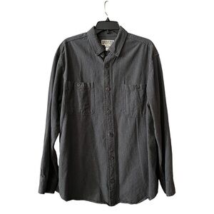 Duluth Trading Men's Shirt Size L Gray Free Swingin' Flannel Relaxed Fit Work